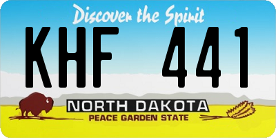 ND license plate KHF441
