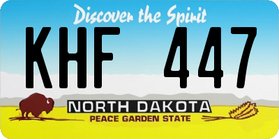 ND license plate KHF447
