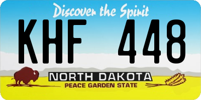ND license plate KHF448