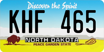 ND license plate KHF465