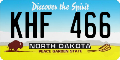 ND license plate KHF466