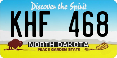 ND license plate KHF468