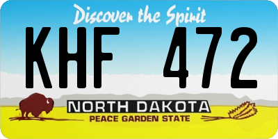 ND license plate KHF472