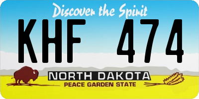 ND license plate KHF474
