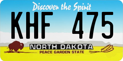 ND license plate KHF475