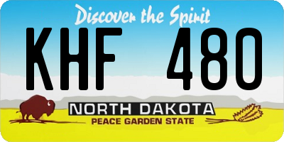 ND license plate KHF480