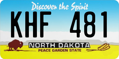 ND license plate KHF481
