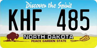 ND license plate KHF485
