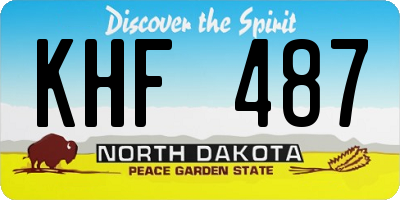 ND license plate KHF487