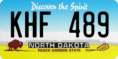 ND license plate KHF489