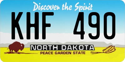 ND license plate KHF490