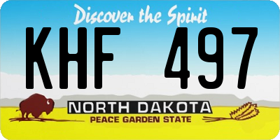 ND license plate KHF497