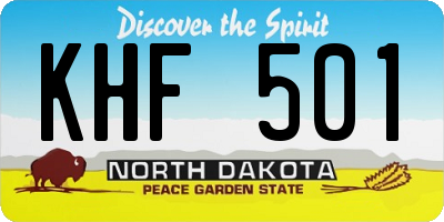 ND license plate KHF501