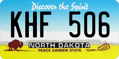 ND license plate KHF506