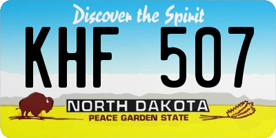 ND license plate KHF507