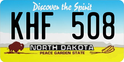 ND license plate KHF508