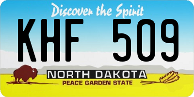 ND license plate KHF509