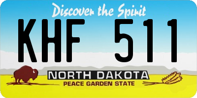 ND license plate KHF511