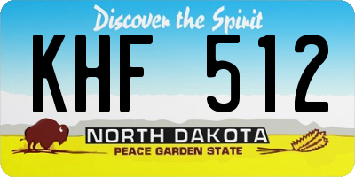 ND license plate KHF512