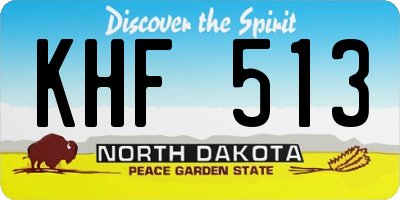 ND license plate KHF513