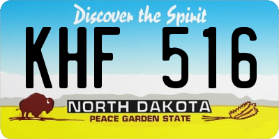 ND license plate KHF516