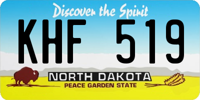 ND license plate KHF519