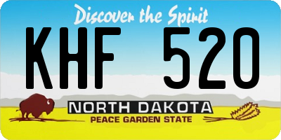 ND license plate KHF520