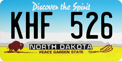ND license plate KHF526