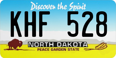ND license plate KHF528