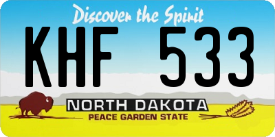 ND license plate KHF533