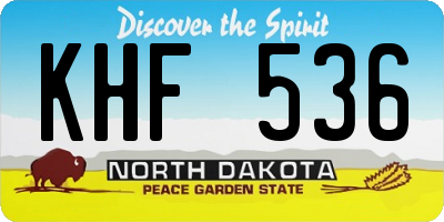 ND license plate KHF536