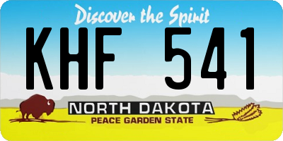 ND license plate KHF541