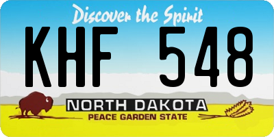 ND license plate KHF548