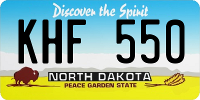 ND license plate KHF550