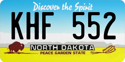 ND license plate KHF552