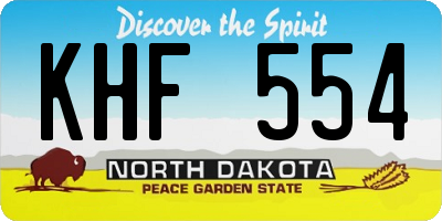 ND license plate KHF554