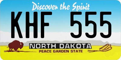 ND license plate KHF555