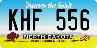 ND license plate KHF556