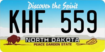 ND license plate KHF559