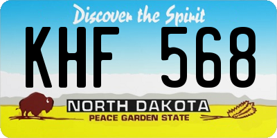 ND license plate KHF568