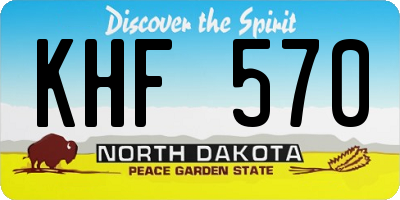ND license plate KHF570