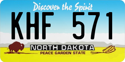 ND license plate KHF571