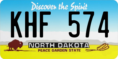 ND license plate KHF574