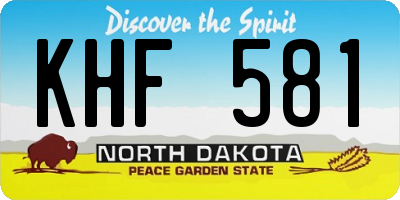 ND license plate KHF581