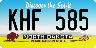 ND license plate KHF585