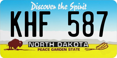 ND license plate KHF587
