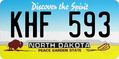 ND license plate KHF593