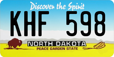 ND license plate KHF598