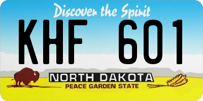 ND license plate KHF601