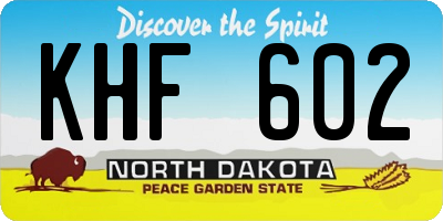 ND license plate KHF602